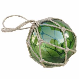 Fischer-Kugel, grün, Glas mit Netz, Ø: 15cm