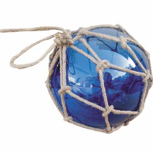 Fischer-Kugel, blau, Glas mit Netz, Ø: 17,5cm