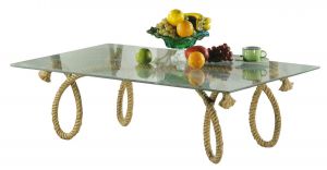 Tisch - Tau, mit Glasplatte, H: 37,5cm, 120x75cm