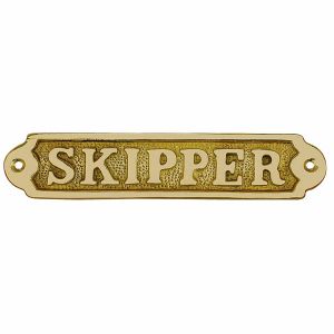 Türschild - SKIPPER, Messing, 17x3,5cm