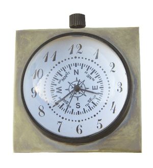 Kugel-Uhr, Quarzwerk, Messing antik, Ø: 5cm, 6x6x5cm