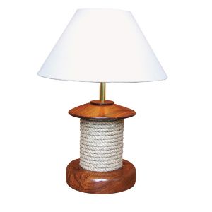Lampe mit Tau, Holz, elektrisch 230V, E14, H: 47cm, Ø: 20/35cm