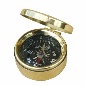 Kleiner Kompass mit Deckel, Messing, Ø: 3,5cm