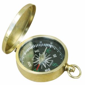 Kompass, mit Deckel & Ring, Messing, Ø: 4,5cm