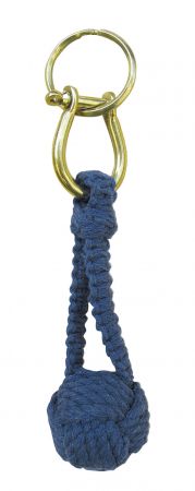 Schlüsselanhänger - Affenfaust, Baumwolle/Messing, marine-blau