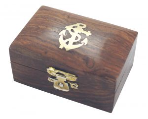 Box, Holz/Messing, 7,5x5x3,7cm