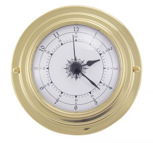 Uhr, Messing, mit Quartzwerk, Ø: 9,8/6,3cm, H: 3cm