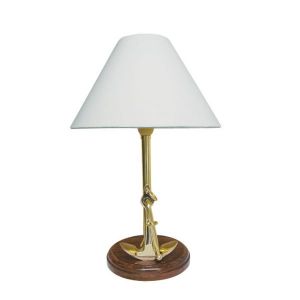 Lampe - Anker, elektrisch 230V, Holz/Messing, H: 39cm, Ø: 15/25cm