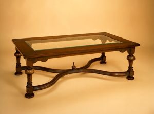 Glass Top - Coffee Table - Crinoline Stretcher