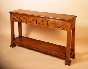 Contemp. Three Drawer Console Side Table 55"