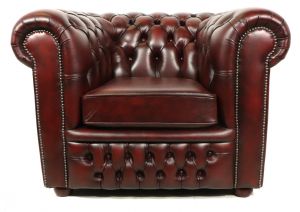 Chesterfield Sessel "London Classic" in Birch Antique Red, sofort lieferbar