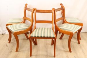 5er Set antike Holzstühle mit schönen Verzierungen, viktorianischer Stil