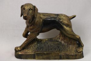 Vintage Bronzeskulptur mit "Jagdhund" Motiv