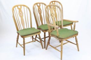 3+1 Set antike Windsor Chairs, Eiche, ca. 1920