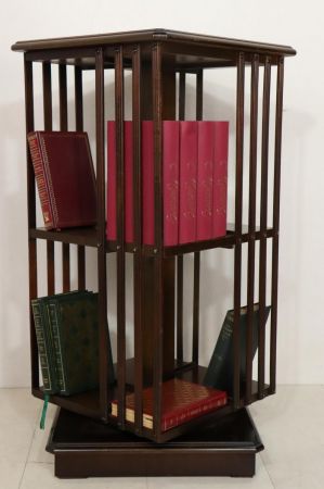 Antikes Revolving Bookcase mit Schellackpolitur, Mahagoni, ca. 1860