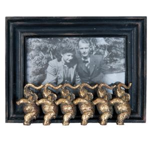 Fotorahmen schwarz Elefanten goldfarbig ca. 20 x 15 x 4 cm