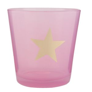 Windlicht rosa Stern ca. Ø 10 x 10 cm
