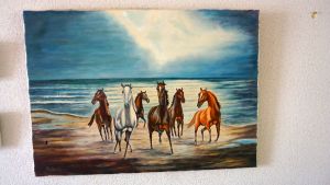 Ölgemälde Pferde am Strand von Sielke 