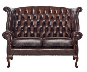 "Scrollwing" 2-Sitzer Original englisches Chesterfield Sofa