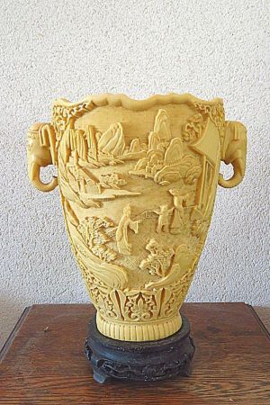 Vase Elfenbein Imitat  Vintage