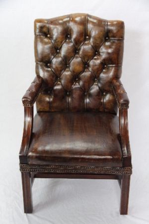 Leder Stuhl  Gainsborough chair Vintage  Mahagoni 