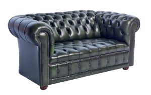"London Classic Buttonseat" 2-Sitzer Original englisches Chesterfield Sofa
