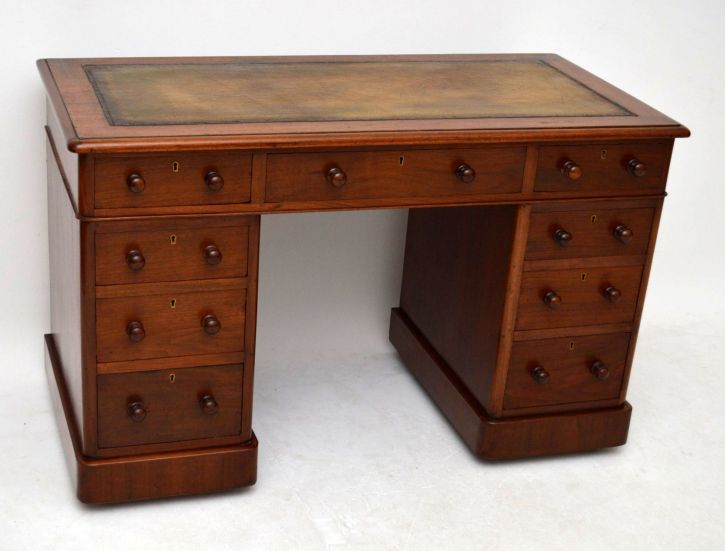 Pedestal Desk Schreibtisch antik Victorian