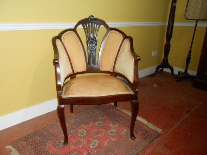 Edwardianischer Englischer Antiker Stuhl ca. 1900