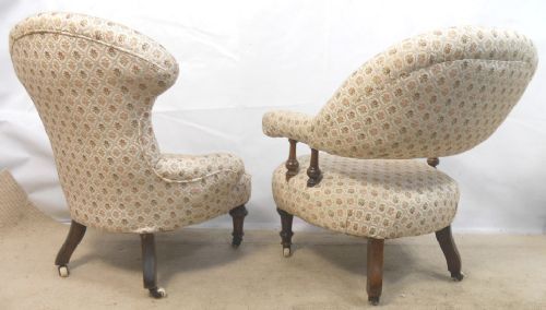 Antike Viktorianische Englische gepolsterte Stühle ca. 1860
