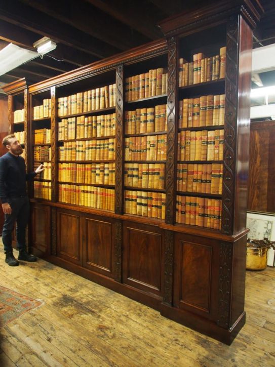 William IV Antikes Englisches Breakfront Mahagoni Bücherregal ca. 1830