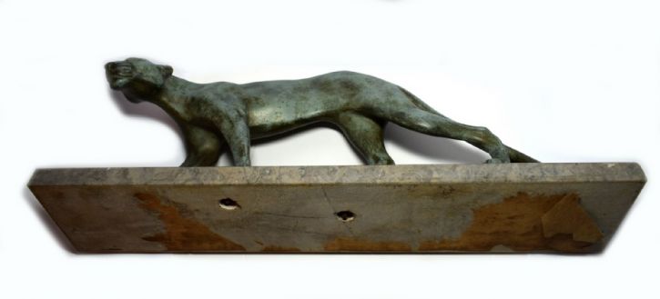 Französische Antike Art deco Figur Panther von M. Font ca. 1930