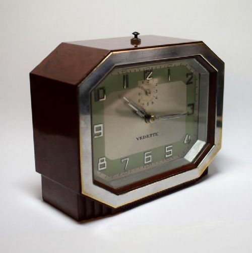 Französische Antike Art-Deco Bakelit Uhr von Vedette ca. 1930