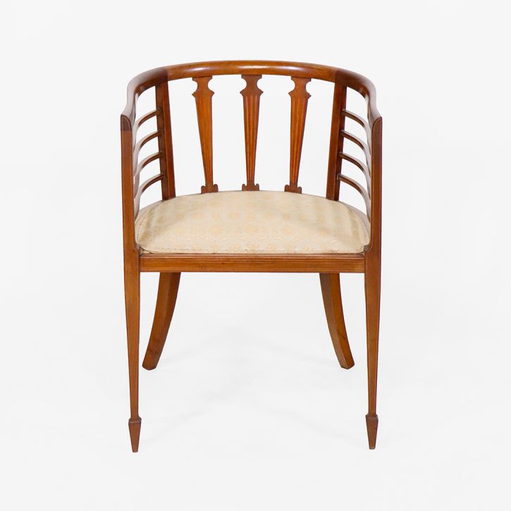Butlers Holzstuhl im Jugendstil – Mahagoni Armlehnstuhl um 1900