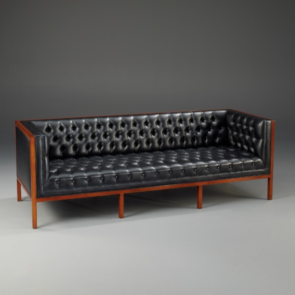 Modernes Sofa "Amsterdam" Couch Polsterecke 3 Sitzer schwarzes Kunstleder