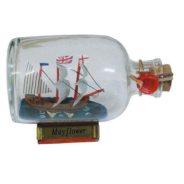 Flaschenschiff - Mayflower, L: 9cm