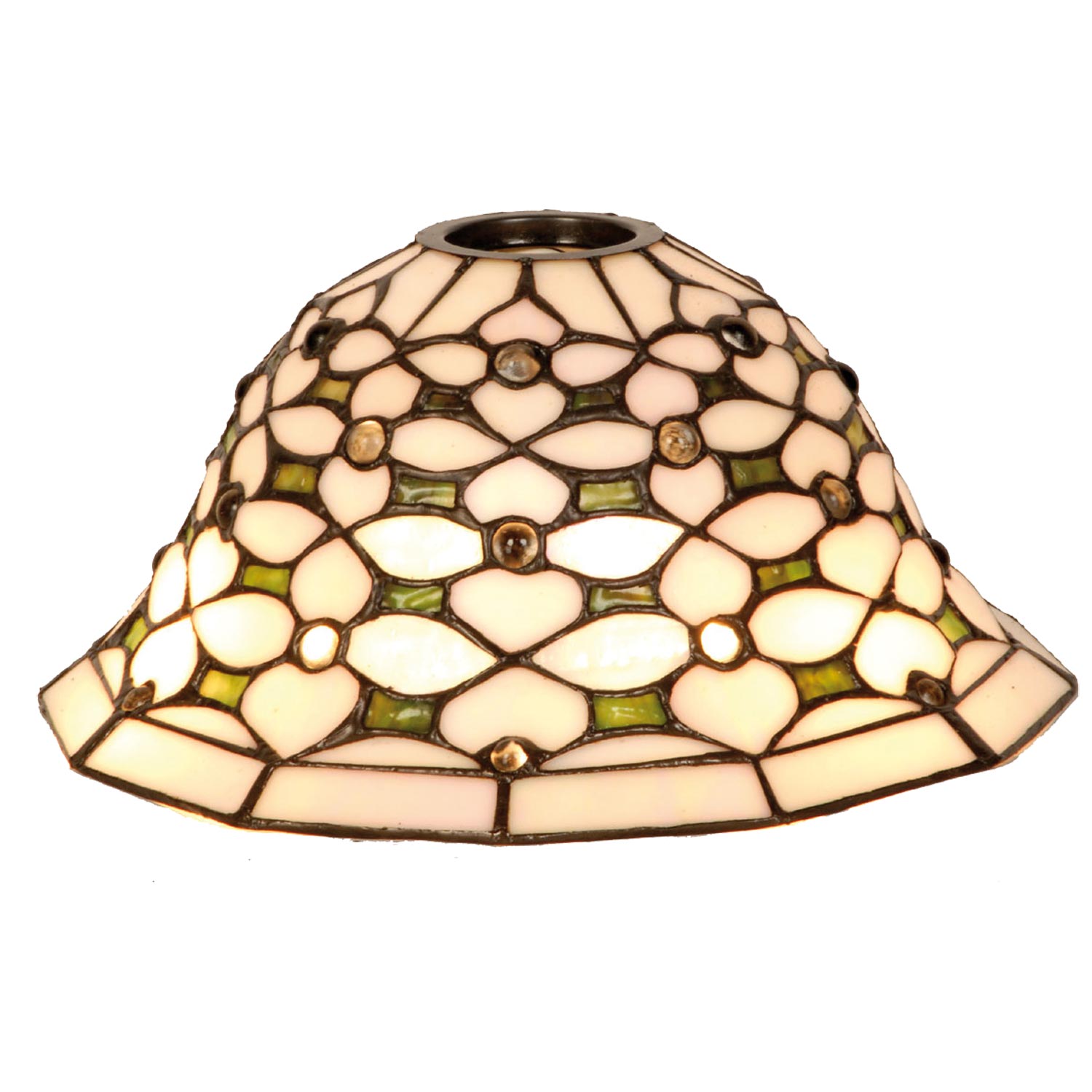 5LL- Glaschirm Lampenschirm Tiffany OHNE LEUCHTMITTEL UND HALTERUNG ca. Ø 26 cm KH 6cm