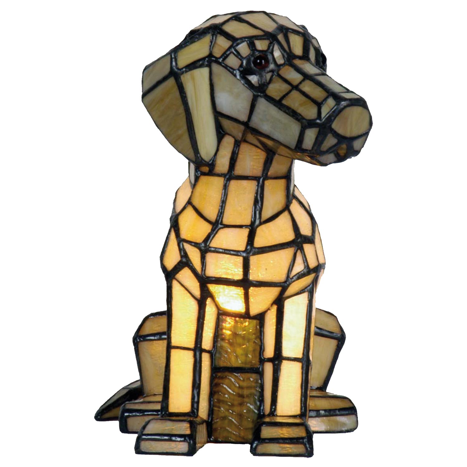 Dekolampe im Tiffany-Stil Hund 26x24cm