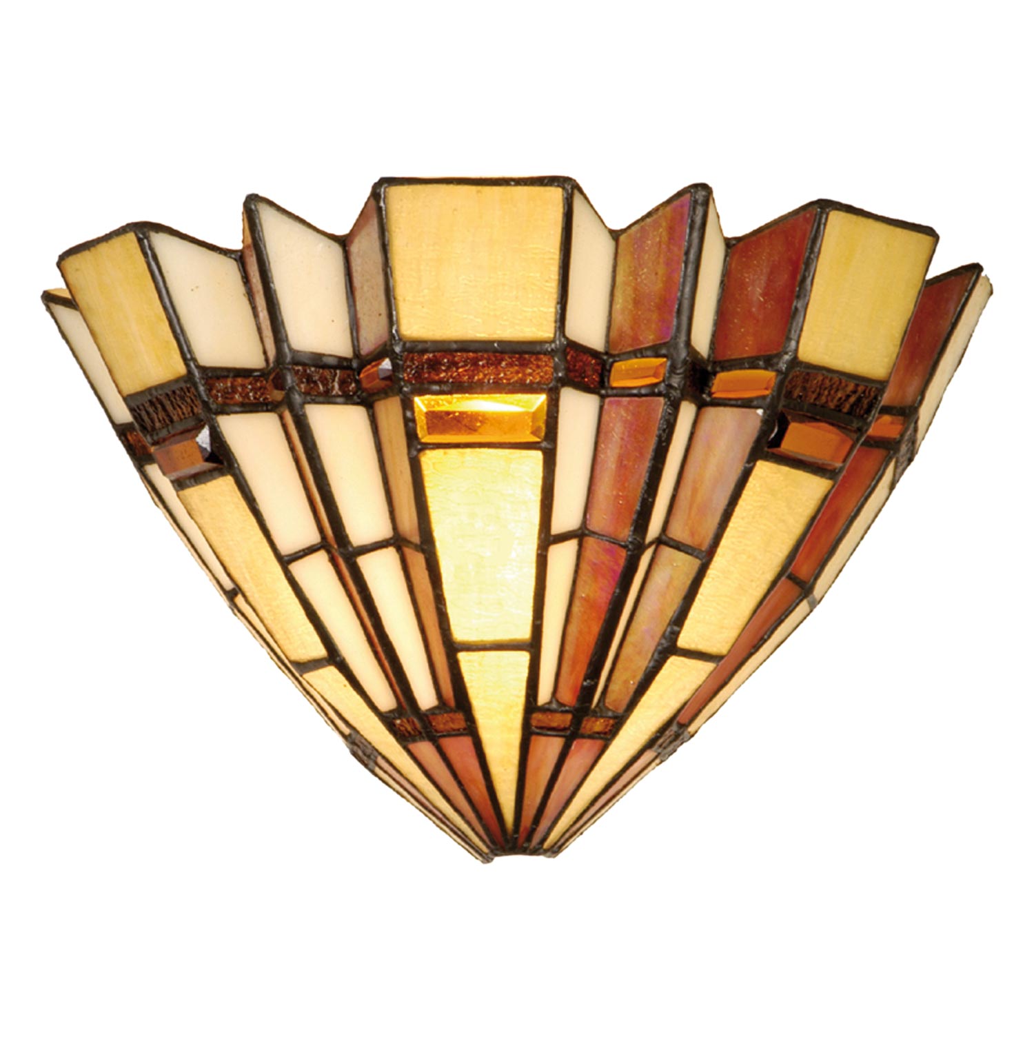 Wandlampe im Tiffany-Stil 30x19cm Naturfächer Stil