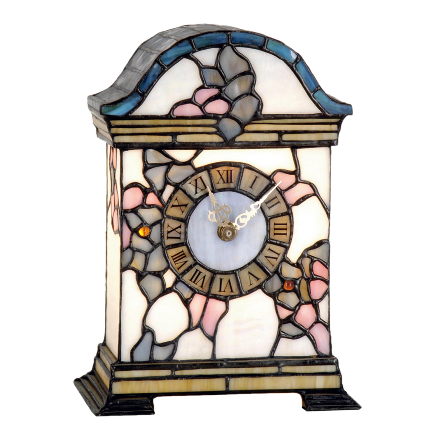 Dekolampe im Tiffany-Stil Uhr 26x18cm