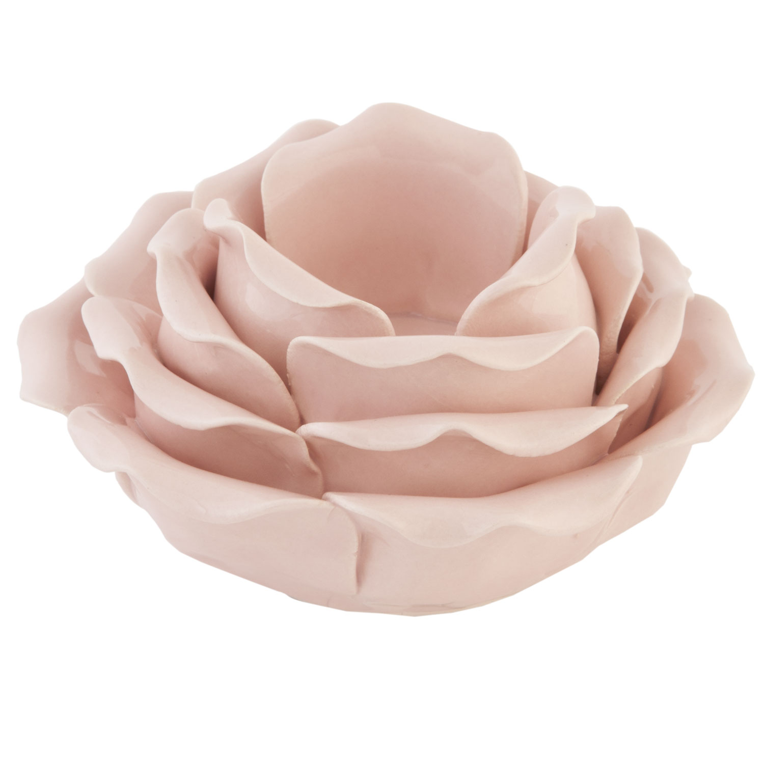 Teelichthalter Kranzform Rosen Blumen grau braun Metall Glas Holz Clayre /& Eef