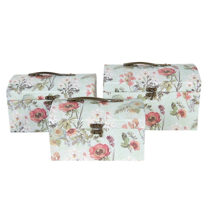 Deko Accessoires 26x18x16/24x16x14/22x14x12 cm Weiß Pappe Blumen Rechteckig Aufbewahrungsbox Dekorativ-64748