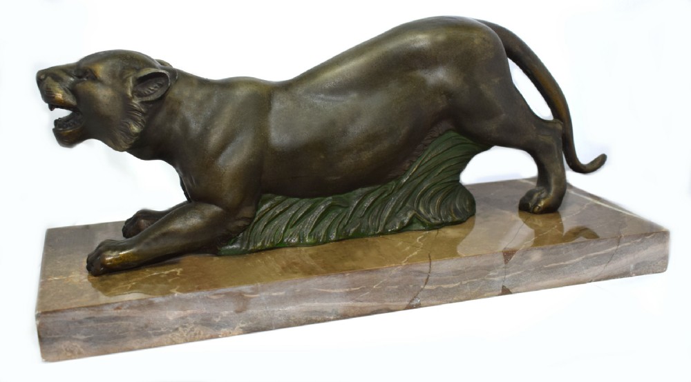 Art Deco Antiker Panther Bronze ca. 1930
