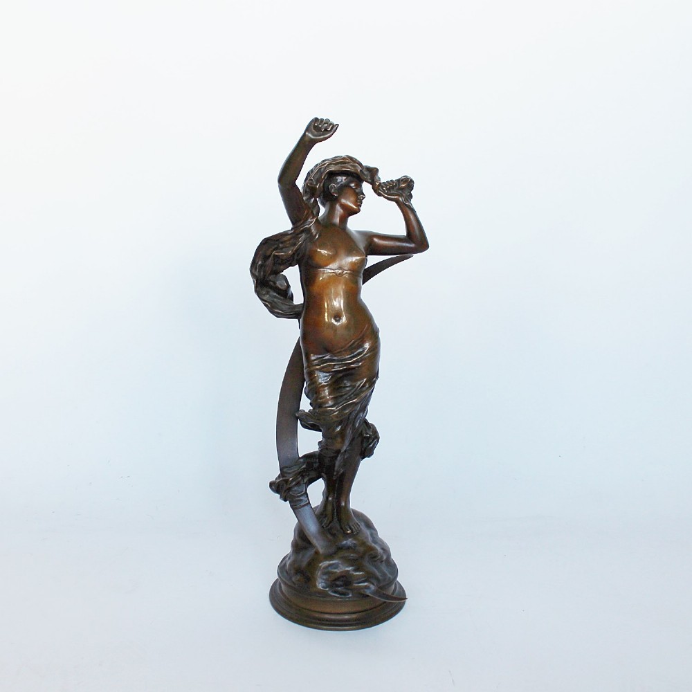 Jugendstil Antike Französische Bronze Figur Frau ca. 1890