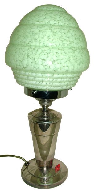 Original antike Art Deco Tischlampe Chrom ca 1930