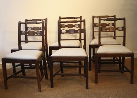 6 Antike Englische Mahagoni Stühle ca. 1800