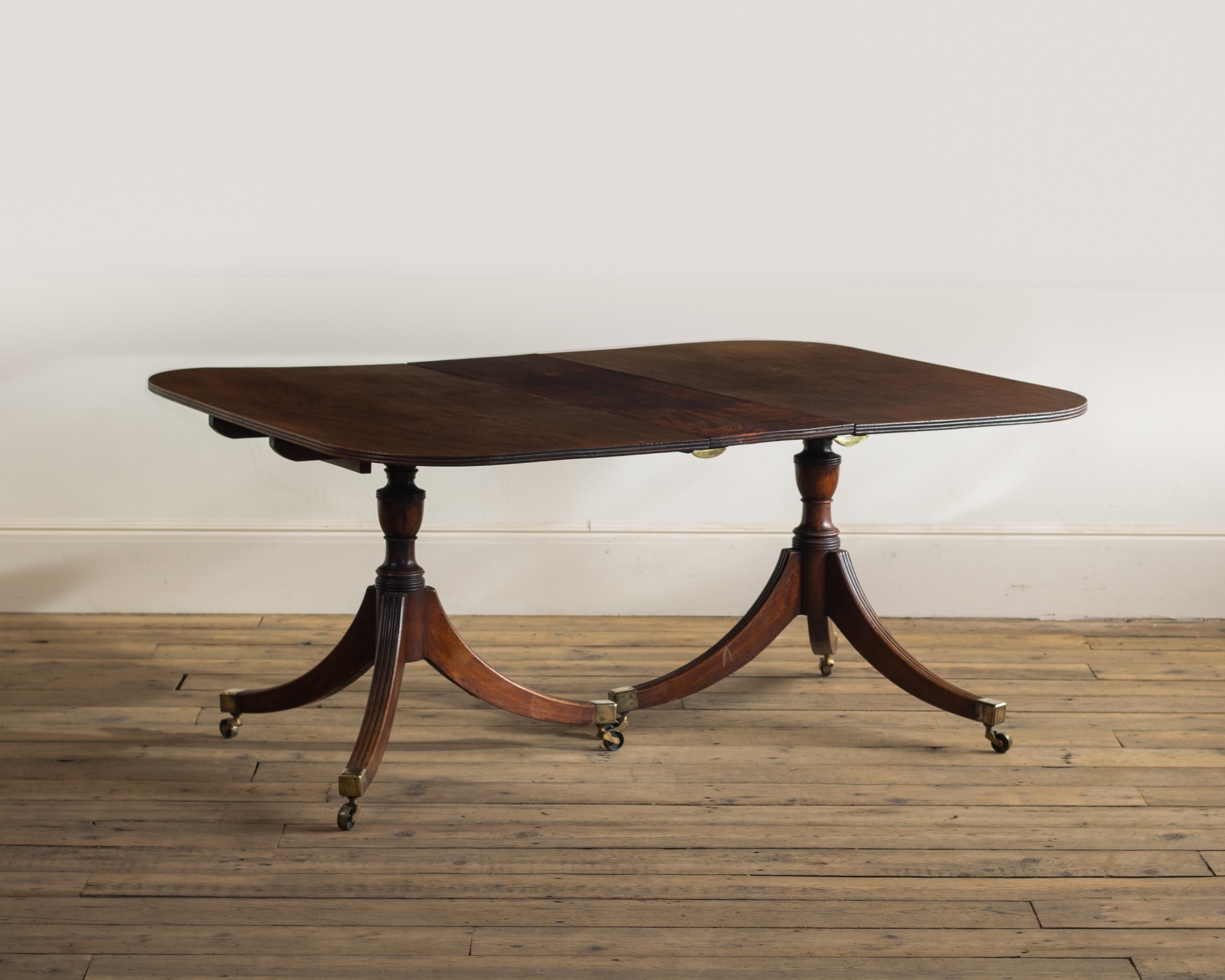 Englischer Twin Pedestal Table/Esstisch, original antik, georgianisch