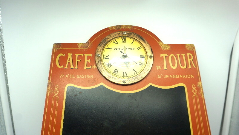 Cafe Tafel mit Uhr Kreidetafel Vintage Pubsign