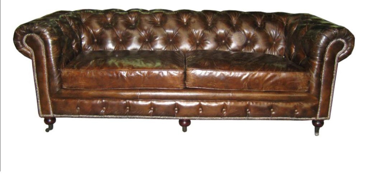 "Vintage" 3-Sitzer Original englisches Chesterfield Sofa