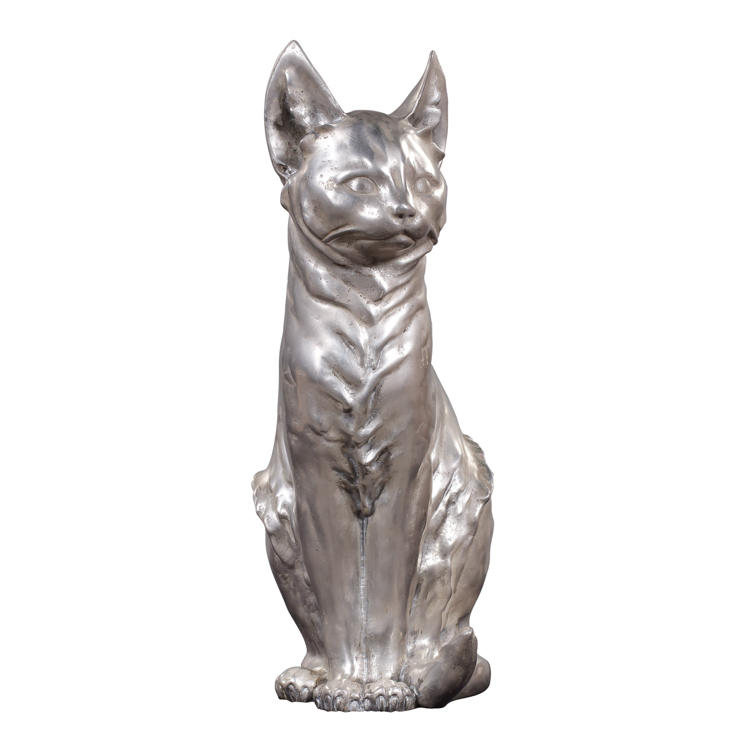 "Katze" vernickelte Bronzefigur