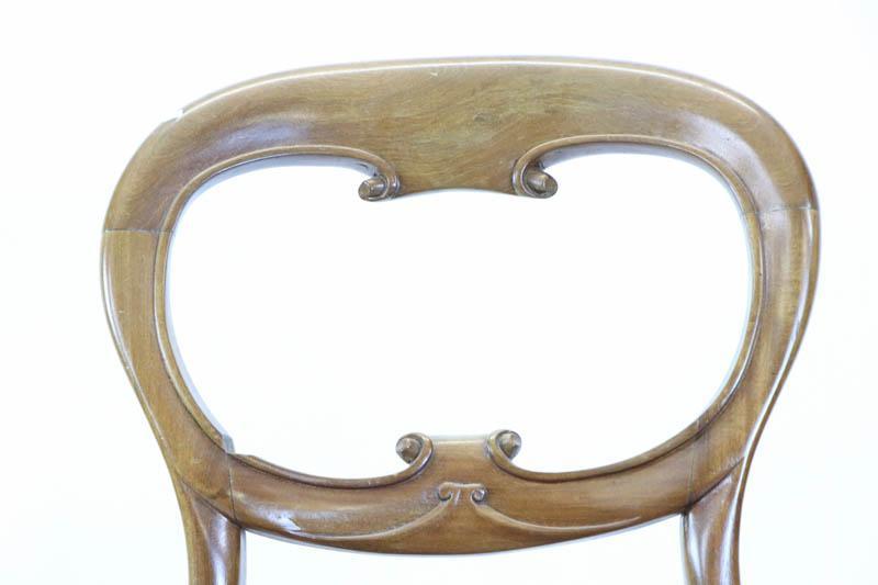 4er Set antike Balloon Back Chairs, Mahagoni, ca. 1870